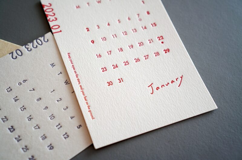 レタープレスデスクカレンダー  Letterpress Desk Calendar